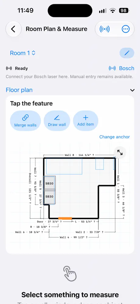 Room plan with dimensions