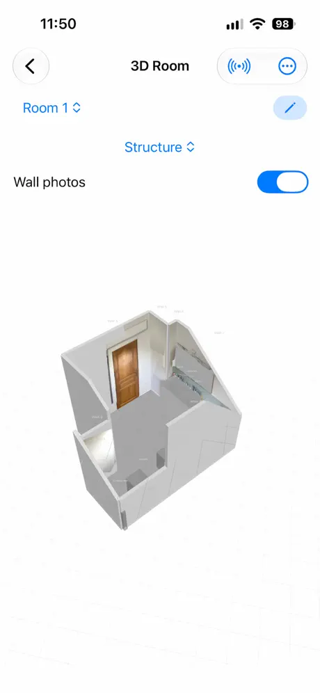 3D view of a scanned room