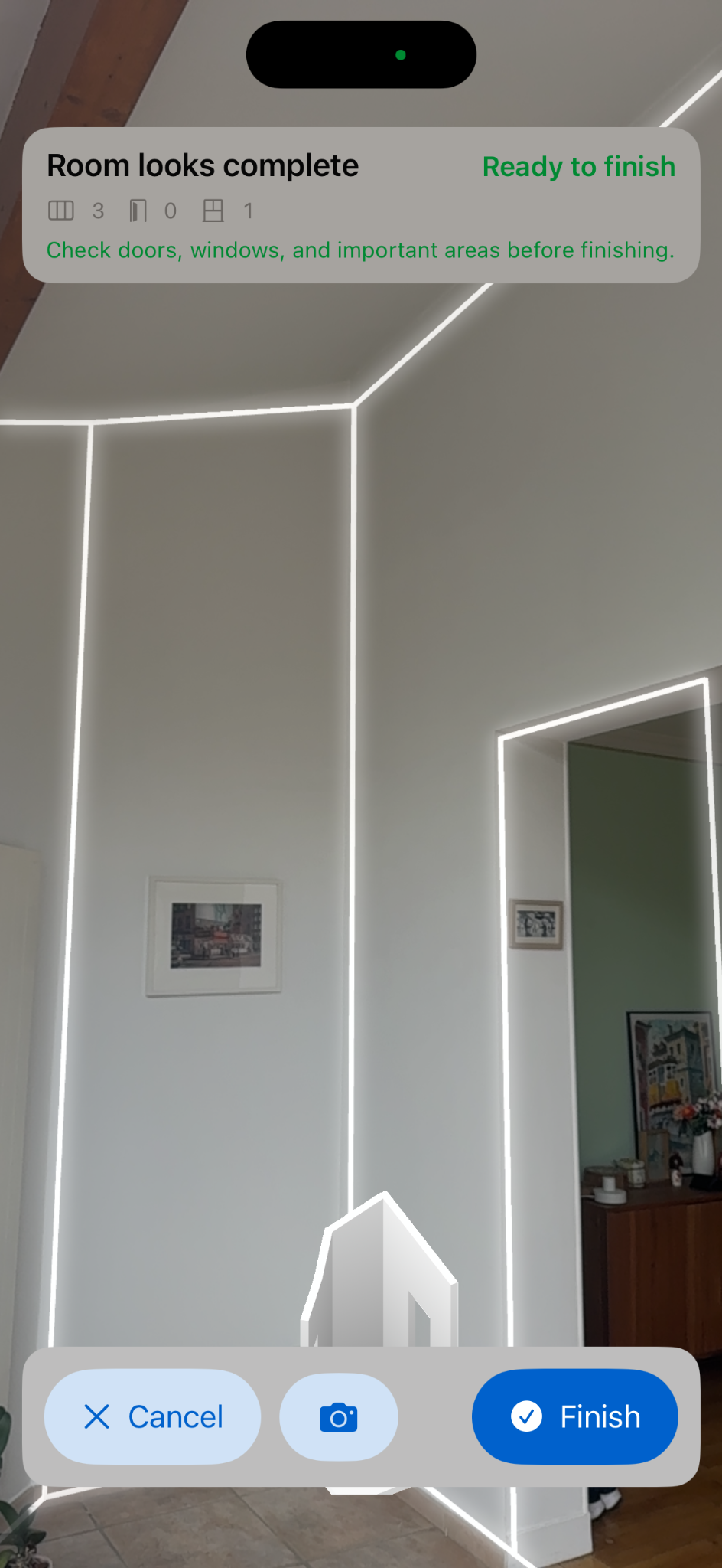 Live room scanning view